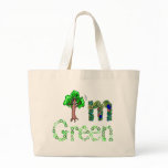 I'm Green Going Green Tree Recycle Symbols Canvas Bag