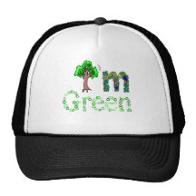 I'm Green Going Green Tree Recycle Symbols Hats