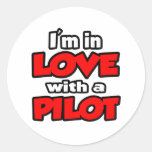 I'm In Love With A Pilot Round Sticker