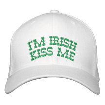 I'M Irish, Kiss Me Monogram at the Back Embroidered Baseball Cap