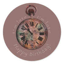 I'm Late, I'm Late Belated Birthday Sticker