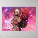 'I'm No Angel" Sexy Erotic Pink Pinup Fairy Print