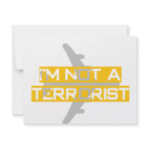 I'm not a terrorist personalized invitation