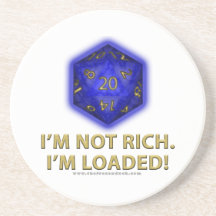 I'm Not Rich.  I'm Loaded!  (Blue) Beverage Coasters