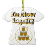 I'm Now Legal Ceramic Tee Christmas Ornaments