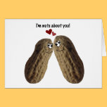 "I'm nuts about you!" peanut valentine card cards
