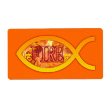 I'm on FIRE for Christ - Christian Fish Symbol Personalised Shipping Labels