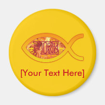I'm on FIRE for Christ - Christian Fish Symbol Refrigerator Magnets