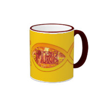 I'm on FIRE for Christ - Christian Fish Symbol Coffee Mugs