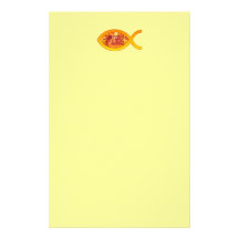 I'm on FIRE for Christ - Christian Fish Symbol Stationery Design