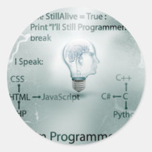 I'm Programmer Round Stickers