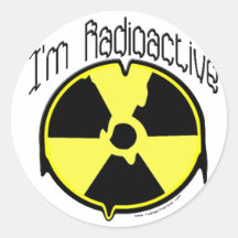 I'm Radioactive Round Stickers