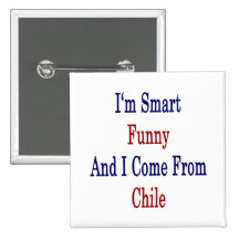 I'm Smart Funny And I Come From Chile Pins