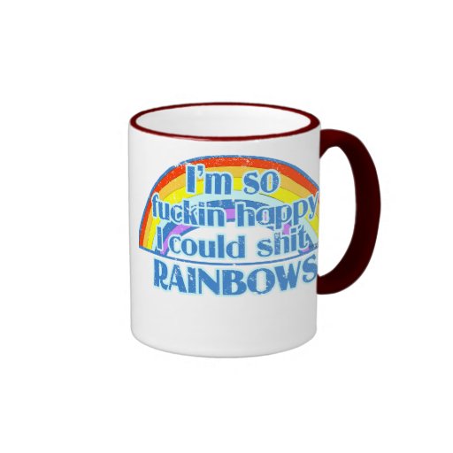 I'm so fuckin happy coffee mugs