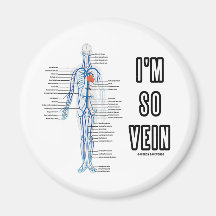 I'm So Vein (Vain / Vein Circulatory System Humour Fridge Magnet