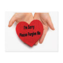 I'm Sorry Please Forgive Me Valentine Hands postcards