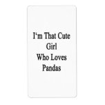 I'm That Cute Girl Who Loves Pandas Custom Shipping Label