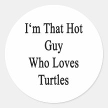 I'm That Hot Guy Who Loves Turtles Round Stickers