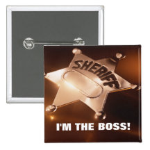 I'M THE BOSS PINBACK BUTTON