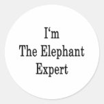 I'm The Elephant Expert Round Sticker