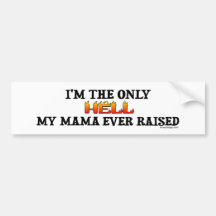 I'm the only Hell my moma ever raised! Bumper Sticker