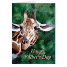 I'm Up Here Giraffe Father's Day Card