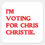 I'M VOTING FOR CHRIS CHRIST SQUARE STICKERS