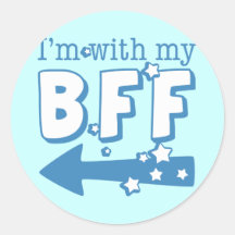 I'm With My BFF (left) Round Stickers
