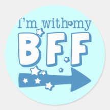 I'm With My BFF (right) Round Stickers