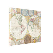 Image d'atlas de carte du monde toiles tendues
