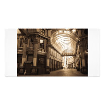 Image de sépia de marché Londres de Leadenhall Cartes Avec Photo