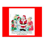 Image drôle de Père Noël Cartes Postales