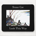 Image en pierre Mousepad de chat Tapis De Souris