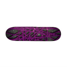 Image of black and purple stripe glitter skateboards