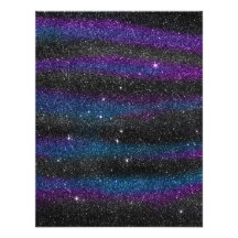 Image of Black Purple Blue Glitter Gradient Personalized Announcement