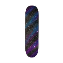 Image of Black Purple Blue Glitter Gradient Skate Board Decks