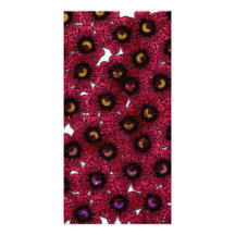 Image of Burgundy Floral Glitter Print Photo Cards