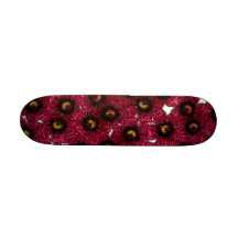 Image of Burgundy Floral Glitter Print Skate Boards
