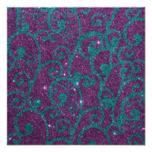 Image of swirly purple and turquoise glitter photograph