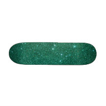 Image of teal glitter custom skate board