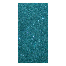 Image of trendy teal glitter photo card template