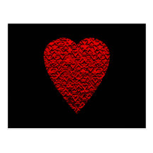 Image rouge lumineuse de coeur carte postale