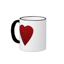 Image rouge lumineuse de coeur mug à café