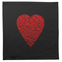 Image rouge lumineuse de coeur serviettes en tissus