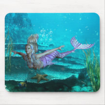 Imaginaire sous l'art Mousepad de sirène de l'eau Tapis De Souris