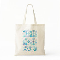 IMAGINE - Blue International Peace Signs Bag