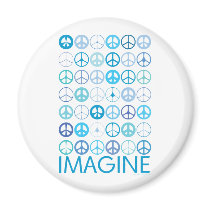 IMAGINE - Blue International Peace Signs