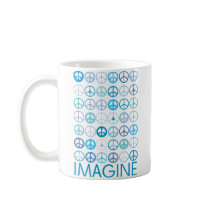 IMAGINE - Blue International Peace Signs Mug