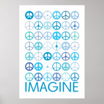 IMAGINE - Blue International Peace Signs
