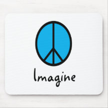 Imagine BLUE peace symbol Mouse Mats